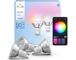 Philips Hue Essential Slimme LED GU10 Spotlight - Wit en gekleurd licht - 3-pack