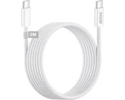 240W USB C Kabel Voor Snel Opladen 2M Voor iPhone17/17Pro Max/16/16Pro/15Pro Max,USB Type C PD3.1 Kabel,Nylon Type C Kabel,USB C Kabels Voor MacBook Pro,iPad Pro/Mini,Samsung Galaxy S26/S25,Huawei