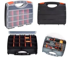 15-Compartment Organizerbox – Schroevenbak – Onderdelenbak – Stevige gereedschapskist voor de werkplaats – Kunststof bak voor onderdelen – Opbergdoos voor schroeven en elektronische componenten – Opbergbak met vakken – Opbergkoffer voor ijzerwaren-