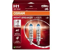 Set laser Osram H1 Night Breaker 64150NL2HB 3400K