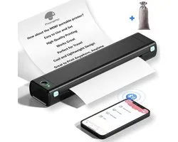 Phomemo - M08F - Printer Bluetooth Portable - Format A4 - Sans Fil - Printer Sans Encre Thermique - Avec App