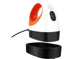 Aurixi® Transferpers – Hittepers - Heat Press Machine – Persmachine – Automatische uitschakeling – 3 Warmtestanden – Draagbare Warmtepers – met LED-Scherm - Wit/Oranje - 9cm x 16cm x 16cm