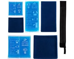Chillaxy Coldpack – Icepack – Kit de 10 pièces avec Housse Douce & Bande Élastique – Coolpack, Icepack, Gelpack – Compresse Froide Réutilisable