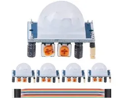 Infrarood Bewegingssensor Module - 5 Stuks, Instelbare PIR Sensor Geschikt voor Arduino en Raspberry Pi