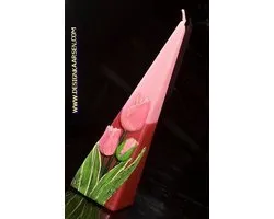 Tulipe, Pyramide de bougies, 24 cm VIOLET-ROUGE