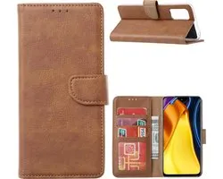 Xiaomi Redmi Note 10 5G Case / Poco M3 Pro 5G Case Brown Bookcase with Card Holder - Case Mi Poco M3 Pro 5G Case Wallet Cover