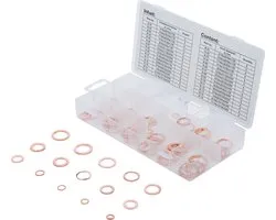 BGS 8144 - Assortiment de joints d’étanchéité | cuivre | en pouces | pour bouchons de vidange | 75 pièces
