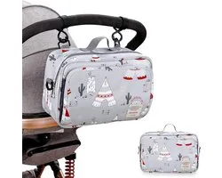 Mandarinmelon Tas voor kinderwagen, klein, met luiertas, organizer voor kinderwagen en kinderwagen, multifunctionele - ShopVlot