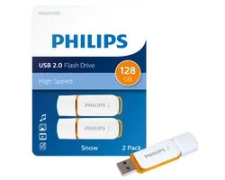 Philips 128 GB USB Stick Snow Edition Sunrise Orange - USB 2.0 - 2-Pack - LED