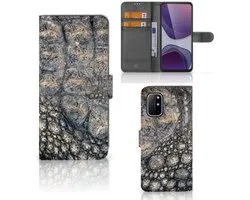 OnePlus 8T Telefoonhoesje met Pasjes Krokodillenprint