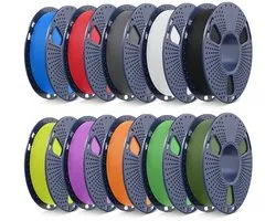 SUNLU Bundle 10 kleuren PLA-filament mat, 1,75 mm, PLA-filament mat voor 3D-printers, 250 g/spoel, totaal 2,5 kg - ShopVlot