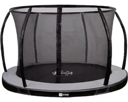 Etan® Sky-Flyer Inground Trampoline - Ø 366 cm / 12ft - Grijs - Incl. Stevig Veiligheidsnet & UV-bestendig Randkussen