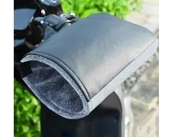 longziming -Waterdichte Winter Stuurhandschoenen – Winddicht & Warm met Dikke Katoenen Voering – Zwart met Reflecterende Strepen – Geschikt voor Motor, Fiets & Scooter
