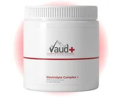 Vaud Electrolyte Complex Poeder - Elektrolyten Zonder Suiker (Electrolytes) - Met Magnesium, Kalium, Keltisch Zeezout & Kokoswater - Ondersteunt Vochtbalans en Herstel na Intensief Sporten, Vochtverlies of de Ochtend Erna - Roodfruit