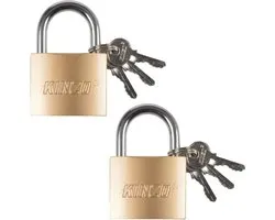 2x cadenas laiton 50mm - dont 3 clés - Serrure valise - Serrure bagage