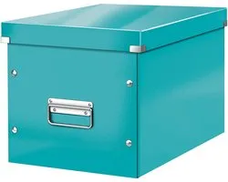 Leitz Wow Click & Store Kubus Grote Opbergdoos - 80% Gerecycled Karton - 32x36 (BxD) cm - Ijsblauw