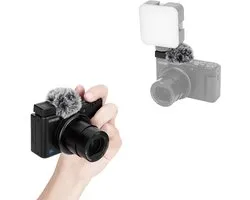 Cold Shoe Adapter met Windscherm voor Vlogcamera's zoals Sony ZV-E10 II en ZV-1, Geschikt voor Microfoons, Winddicht en Fluffy Ontwerp