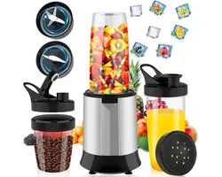 Orretti Blender 1200W - Smoothie Maker - Inclusief 3 bekers to go 800ml + Koffie Maler