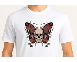 Eclipse Botanica - T Shirt - DarkBotanical - SkullArt - Gothic - MetalAesthetic - ModernGoth - MoonAndBones