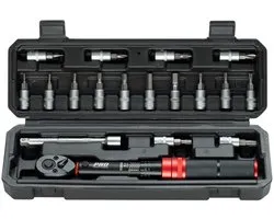 Clé dynamométrique 16 embouts Compact Outils pour vélo Pro Sport Lights 1/4" 1-10 Nm