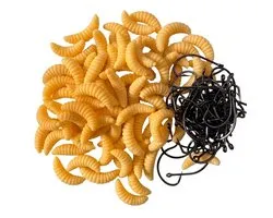 Ensemble de leurres de pêche beige unisexe asticots en caoutchouc avec hameçons vers d'imitation souples pour truite crapet crapet-soleil et pêche en eau douce 55 pièces