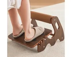 Under Desk Foot Rest at Work Adjustable Swing Footstool with 3 Heights and Soft Cross Bar, Ergonomic Wooden Footrest with Non-Slip Surface for Home, Office