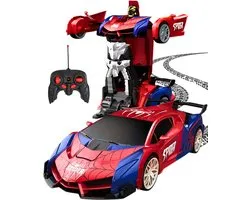 Boncy® Bestuurbare RC Auto - Transformerend Robot Speelgoed Binnen & Buiten - Afstandbestuurbaar Race Drift Car - Jongens Meisje - Afstandsbestuurbaar Raceauto Accu Spiderman Alternatief Stuntauto - Bestuurbaar Elektrisch Autos Afstandsbediening