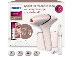 Philips Lumea IPL 9900 ontharingsapparaat met 4 opzetstukken