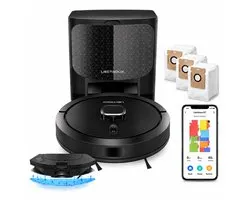 Aspirateur robot Liectroux G7 avec fonction serpillière – Puissance d'aspiration 6500 Pa – Vidange automatique – Navigation laser LDS – Idéal pour les Animaux domestiques – Fonction Smart Map