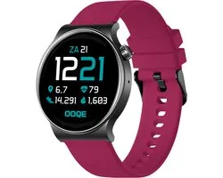 OOQE WATCH CS PRO - Montre connectée Femme | Convient pour iOS et Android | Full HD | Notifications | Analyse de santé | Analyse sportive | Liaison GPS | Appeler | Écouter de la Musique/audio | Jeux | Ergonomique | Français | Magenta