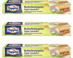 Boterbroodpapier 28 cm x 16 m - 3 rollen