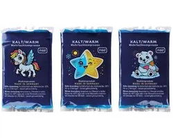 Figo 3 x Pack froid/chaud pour enfants 8,5 × 14,5 cm – Réutilisable – Compresse de gel Froid/Chaud – 3 pièces