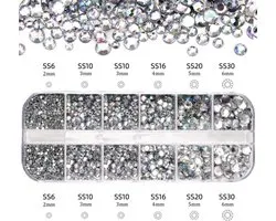 CHPN - Nail Art - Pierres à ongles - Strass pour vos ongles - Strass - Différentes tailles - Diamants - Pour ongles de mariée - 1200 Pièces - Ongles Chique - Diamant à ongles - Diamants à ongles