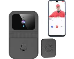 Video Doorbell with Camera, Wireless Intelligent Video Doorbell with Plug Receiver, with Two-Way Communication, Cloud Storage, Instant Notifications and Night Vision Function