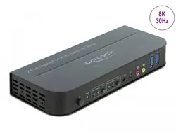 Delock DisplayPort 1.4 KVM Switch 8K 30 Hz with USB 3.0 and Audio