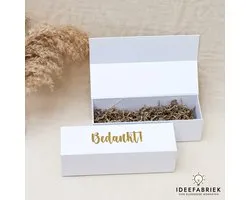 Ideefabriek - Geschenkdoos - Bedankt - Wijnkist cadeau - Bedankt cadeautje - Afscheidscadeau - Bruiloft - Collega - 32.5 x 10 x 10 cm - Cadeaubox Wit