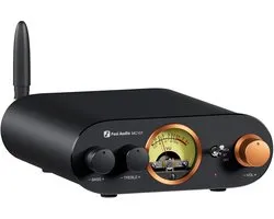 Fosi Audio MC101 – Bluetooth Stereo Versterker met VU-meter – 2×100W – RCA – Bas & Treble regeling – Aluminium
