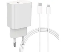 USB C Snellader + USB C Kabel - 2 Meter - Geschikt voor Apple Lightning iPhone en iPad - Type C-Oplader Adapter voor 14/14 Plus/14 Pro/14 Pro Max/13/12/11/SE/Pro