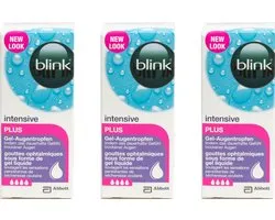 Blink Intensive Plus Oogdruppels - Langdurige Hydratatie bij Droge Ogen - Met Natriumhyaluronaat - 3 x 10ml