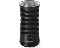 KitchenBrothers Elektrische Melkopschuimer - 4-in-1 - Melkklopper - BPA- & PFAS-Vrij - 240 ML - Handige Melkschuimer - Zwart