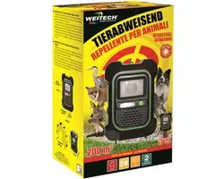 Weitech Garden Protector 4 - Dierenverjager 200 m² - Ultrasoon & Flits - Tegen honden, katten, vossen, marters, konijnen, reigers enz - WK0054