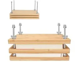 PromoHome Houten Boekbindpers 30x20 cm - Handmatige Multifunctionele Stabiele Boekpers voor DIY Boekbinden - Compact Gereedschap voor Thuis