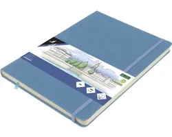 Kangaro schetsboek - A4 - sky blue - met elastiek en lint