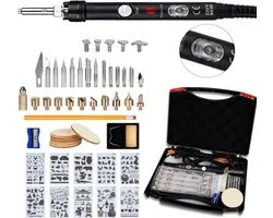 Houtbrander Met Regelbare Temperatuur Set Houtbranden Pen Houtbrander Opzetstukken Hobby Pyrografie Set AAN/UIT Schakelaar