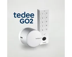 Tedee GO voordeel set | GO2 wit + Keypad PRO wit | bediening via Bluetooth, pincode, vingerafdruk | monteer over de huidige sleutel | smartlock