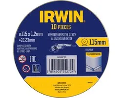 IRWIN Disques à tronçonner en étain métal 10PCS - 115x1,2mm