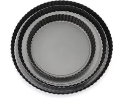 Krumble Quiche bakvorm set van 3 / Quichevorm / Bakvorm / Taartvorm / Bakblik- Antraciet
