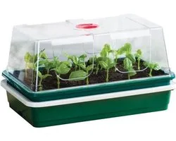 Elektrisch verwarmde zaaibak propagator met 1 kweekkas