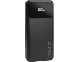 Nuvance - Powerbank - 20000 mAh - USB, USB-C & Micro USB - 22,5 W - Fonction de charge rapide - Universel pour Smartphones, Tablettes et Gadgets - Powerbanks de voyage - Zwart