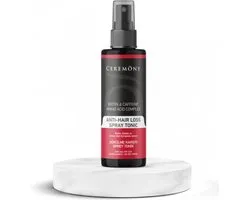 Ceremony - Hair Spray Tonic Biotine & Cafeïne & Amino Complex 250 (ml.) | Anti - Haaruitval spray tonic | Verhoogd de natuurlijke glas van je haar | Gezond en sterk houden van de haarlokken |